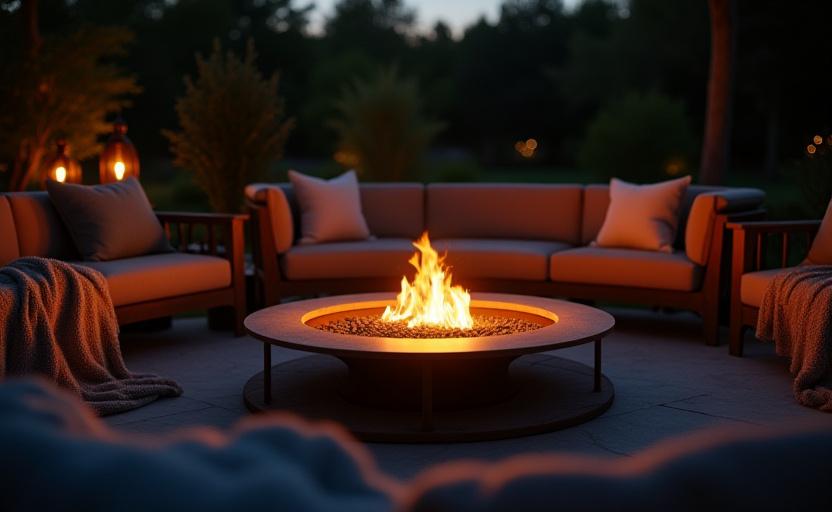 Fire pit creating cozy outdoor gathering space
